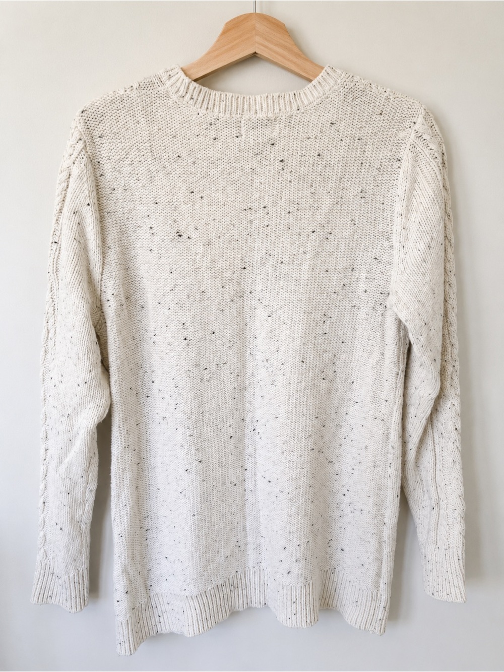 Old Navy Cozy Cable Knit Crewneck Sweater in Cream - Picture 3 of 8